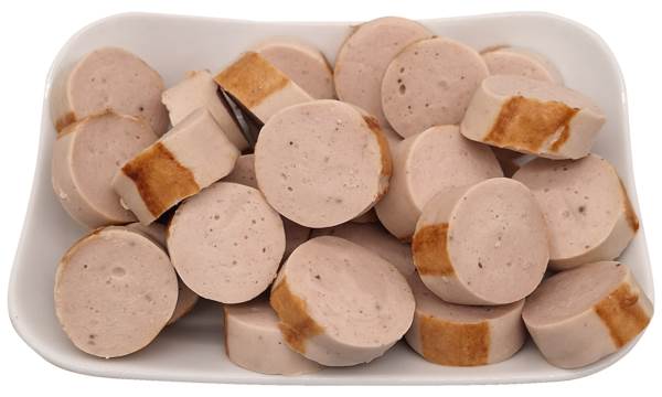 TK Klaas & Pitsch TK Bratwurst in Scheiben, im Schweinedarm -gebraten- Scheibenstärke ca.1,5 cm, 2 KG/BT Kaliber 27/29, ideal für Currywurst-Gerichte,