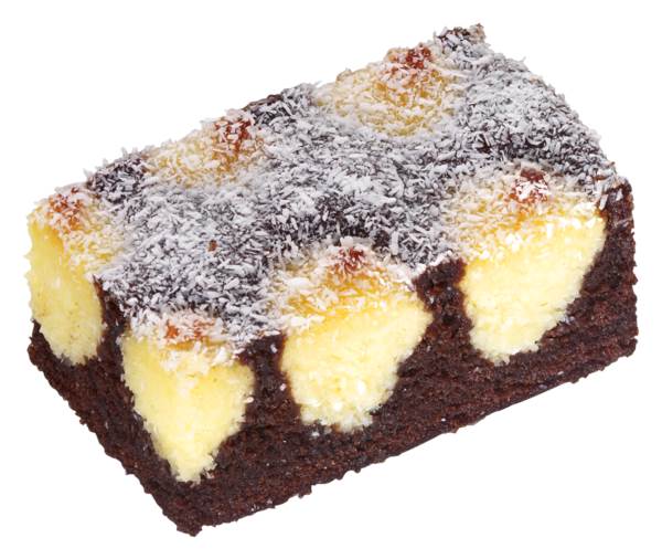 TK Patisserie du Chef Schoko-Kokos-Kuchen, in 21 Stücke geschnitten, 2500 G/ST Schokorührteig, Kokosfüllung mit Gelee und Kokosraspeln überzogen
