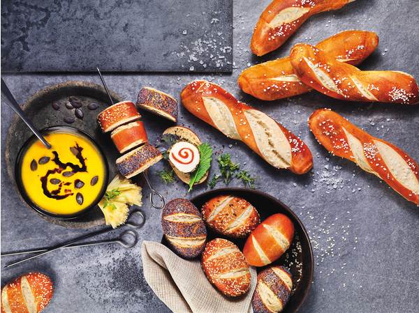 TK Back Shop Laugenkonfekt 4-fach sortiert, fertig gebacken, 35g/St, 160 ST/KT Sesam, Mohn, Sesam-Leinsaat und neutral
