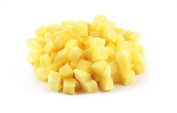 O+G Kartoffeln, geschält, Würfel, 10x10mm, Niederrhein, 5kg, 5 KG/BT Mischung aus EG-Gemüse