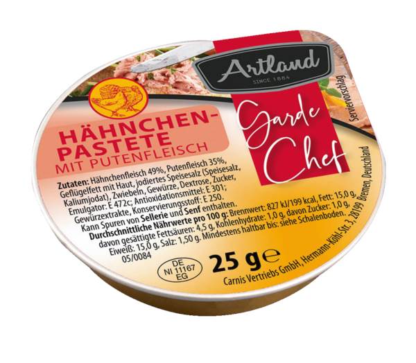 Artland Geflügel-Sortiment, 4-fach, Hähnchen-Pastete mit Putenfleisch - Truthahn-Pastete 25 G/DS - Geflügel-Jagdwurst - Geflügel-Mortadella,