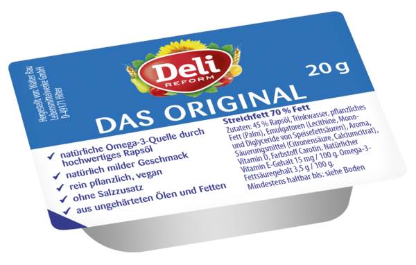 Deli Reform Margarine Original 20g, 70% Fett, 120 ST/KT