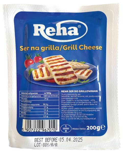 REHA Ser na grilla, tłusty półtwardy, z mleka krowiego, 0,2 KG/ST