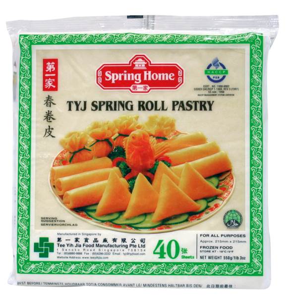 TK Frühlingsrollenteig 550g, viereckige Teigblätter ca. 21,5x21,5cm, 550 G/ST