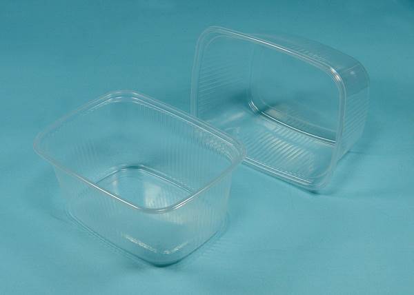 Feinkost/Verpackungsbecher,ohne Deckel,PP,eckig,trans.,250ml,108x82mm,100 Stück, (02070034/505) 1 PK