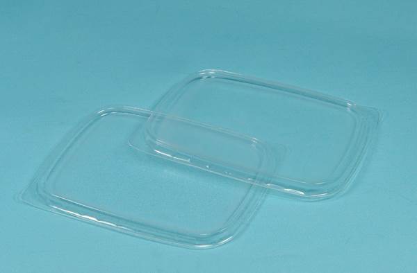 Deckel für Feinkostbecher/Verpackungsbecher eckig, PP, transparent, 100 Stück, (02070039/510) 1 PK