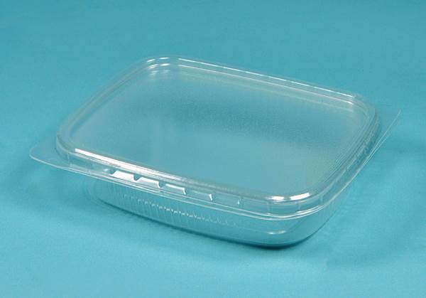 Feinkost/Verpackungsbecher, mit Deckel,PP,eckig,trans.,125ml,108x82mm,250 Stück, (02070000/125501) 1 KT