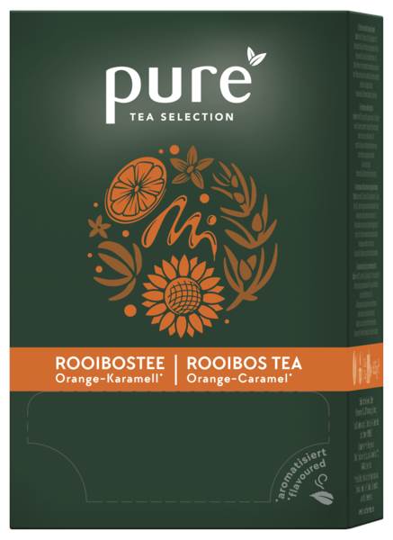 Pure Tea Selection Rooibos Orange Karamell, aro. Kräutertee, Tassenp., einz.ku, à 3g, 25 BT/PK