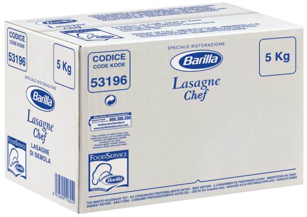 Barilla Barilla Lasagna Sheets        5kg 5 KG/CT