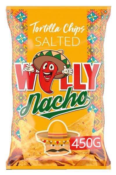 Willy Nacho tortilla chips salted 450 GR/ZK