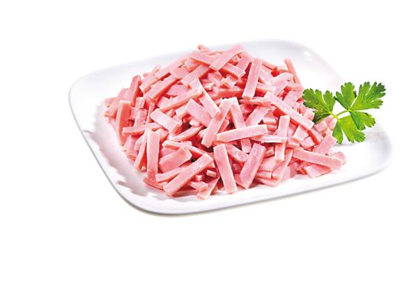 TK Klaas & Pitsch TK Kochhinterschinken-Streifen, mit 15 % Flüssigwürze -Streifengröße 5x3x24mm, 2,5 KG/PK