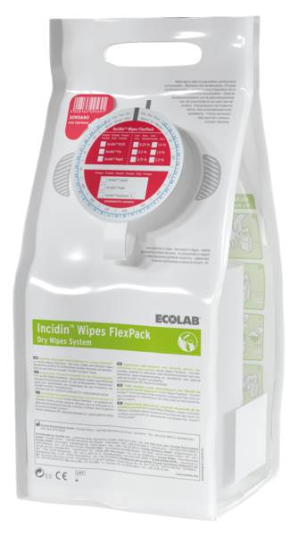 Ecolab Incidin Wipes FlexPack, Einweg-Tuchspender mit roter Kappe, 99  Tücher, (3095680) 1 PK