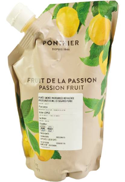 Ponthier AGF passievrucht fruit puree (zak) 1 L/ZK