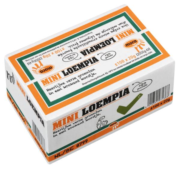DV Mora mini loempia's incl. pockets, vegetarisch 100 ST/DS