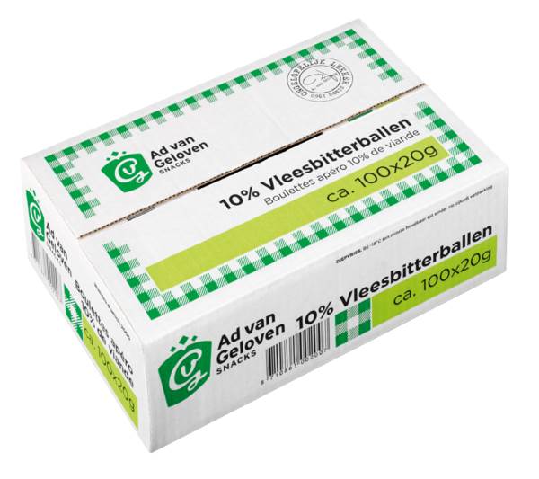DV Ad van Geloven draadjesvlees bitterbal 10% 20gr 100 ST/DS