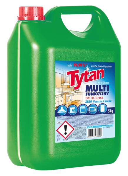 Tytan Płyn do dezynfekcji i mycia powierzchni kuchennych, 5 KG/KN , nadaje się do kontaktu z żywnością,