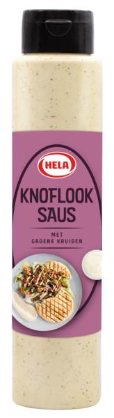 Hela knoflooksaus met groene kruiden, vegan/lactosevrij/glutenvrij 800 ML/TB