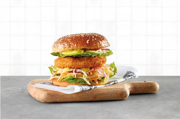 TK The Vegetarian Butcher No Crispy Chicken Burger, veganer panierter Patty, ca.90g, (10326) 20 ST/KT auf Pflanzenproteinbasis