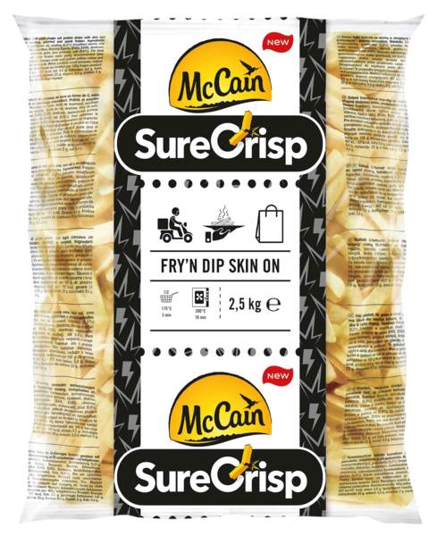 DV McCain fry'n dip aardappelreepjes skin on 2,5 KG/ZK