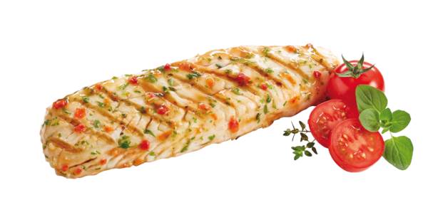 TK Base Culinar MSC Alaska-Seelachs-Portionsfilet, "Tomate-Kräuter",ca. 150g, IQF, ca. 6 KG/KT mit Grillstreifen, ca. 40 Stück