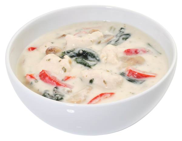 TK Star Culinar Hi Taste Tom Kha Gai-Suppe mit Hähnchenfleisch, thailändische Suppe mit Kokosmilch und, 3 KG/BT Hähnchenbruststücken, im Kochbeutel, Portionsvorschlag 375 g,