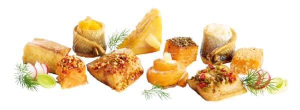 TK Star Culinar Smoky-Mix Maat, Buffet-Mix verschiedener Räucherfischspezialitäten, IQF, 1,5 KG/KT ca.40-50 Stück, Nettofüllgewicht: 1,5 kg