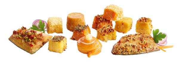 TK Star Culinar Smoky-Mix Skipper, Buffet-Mix verschiedener Räucherfischspezialitäten, IQF, 1,5 KG/KT ca.50-65 Stück, Nettofüllgewicht: 1,5 kg