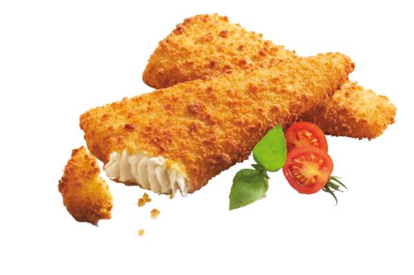 TK Base Culinar MSC Kabeljaufilet, Tail, paniert (35%), IQF, ca.34 Stück, ca.140-160g, 5 KG/KT vorgebacken, konvektomatgeeignet