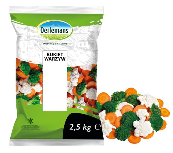 Mr Oerlemans Bukiet warzyw-3-składnikowy, skład:brokuł róża, kalafior róża, marchew plastry, 2,5 KG/PA