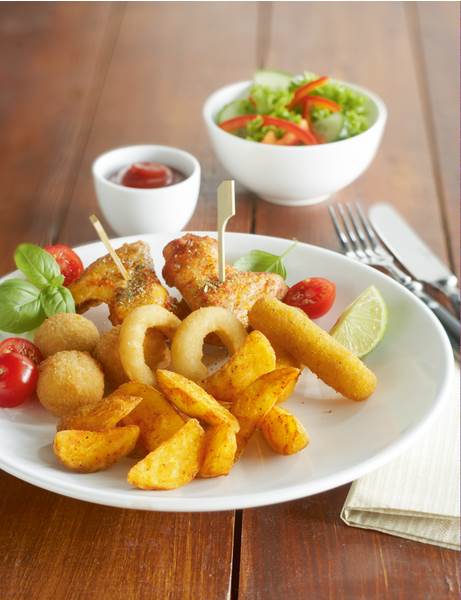 Mr Aviko Cząstki ziemniaczane (Wedges) Spicy Jacket, przyprawione, 4x2,5kg, 2,5 KG/TB