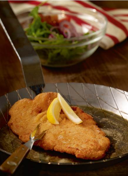 TK Karl Kemper Hähnchen-Knusperschnitzel Wiener Art, paniert, gegart, ca.120g, 3 KG/KT