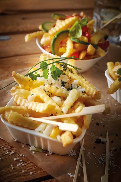 TK Schnefrost Kringel Frites, Pommes im Wellenschnitt, 2,5 KG/BT ca. 11 x 11 mm Schnitt