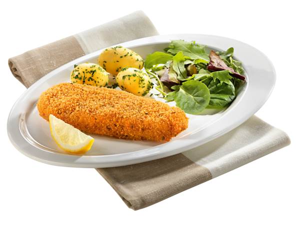 TK MSC Alaska-Seelachsfilet Meunière, mehliert (ca.20%), ca.50 Stück, ca.100g, 5 KG/KT IQF, gegart, konvektomatgeeignet