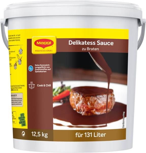 Maggi Professional Delikatess Sauce zu Braten, vegetarisch, Ergiebigkeit 131 L (12492745) 12,5 KG/EI
