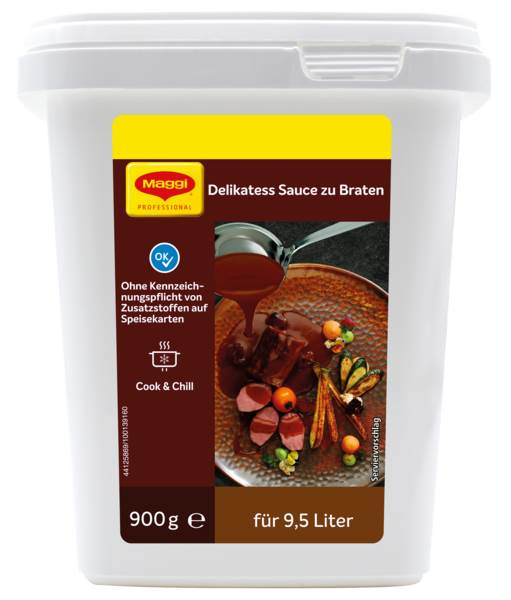 Maggi Professional Delikatess Sauce zu Braten, vegetarisch, Ergiebigkeit 9,5 L (12492682) 0,9 KG/BX