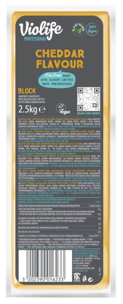 Violife Blok o smaku cheddar, roślinny zamiennik sera, 2,5 KG/ST