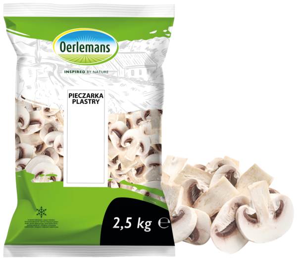 Mr Oerlemans Grzyby - Pieczarki plastry, 2,5 KG/PA