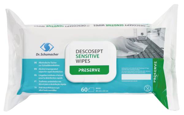 Dr. Schumacher Descosept Sensitive Wipes     60St (00-323DS-T060) 0.507 KG/PK