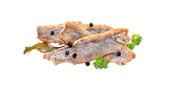 Base Culinar Bratheringsfilet, 5% Panade, ca.50-80g, ca.45-50 Stk., 5000 G/EI ohne Konservierungsstoffe, Fischeinwaage: 3kg