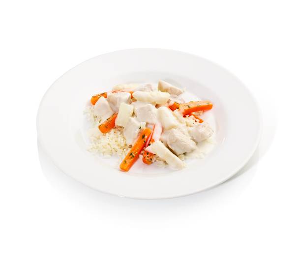 TK Star Culinar Hi Taste Hühnerfrikassee mit Langkorn-Reis, 400 g, 6 SH/KT 120g Rahmsauce m.Spargel-120g Reis-90g Karottenbattons-70g Hühnerfl.