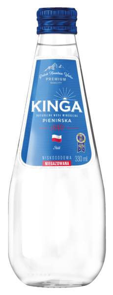 Oshee Kinga Pienińska Premium, woda niegazowana, butelka szklana, bezzwrotna 0,33 L/BU