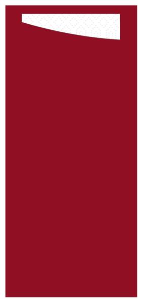 Duni Sacchetto Bestecktasche, bordeaux, m.weißer Serviette,19x8,5cm, 2-lg.,500 Stück, (200820) 1 KT