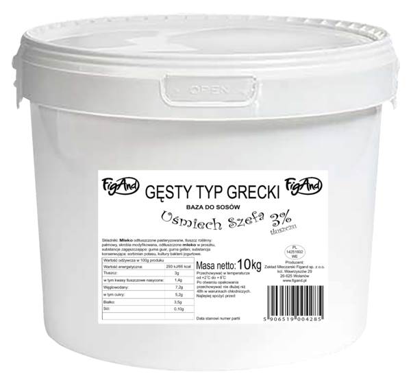 FigAnd Gęsty typ grecki, 3% tłuszczu, 10 KG/WD