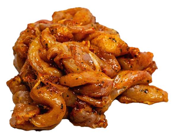 Kalkoen dijvlees reepjes spicy lemon 1x1x3cm bulk selo 1 KG/ST