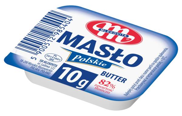 Mlekovita Masło Polskie, 82% tłuszczu, 10 GR/PA ,45 PA/KT