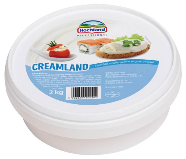 Hochland Creamland śmietankowy serek twarogowy,pasteryzowany 2 KG/WD
