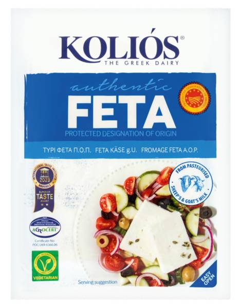 Kolios Feta grecka, z mieszanki mleka koziego i owczego, 200 GR/PA ser sałatkowy, ChNP