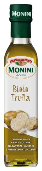 Monini Przyprawa na bazie oliwy z oliwek z pierwszego tłoczenia, 250 ML/BU o smaku białych trufli,