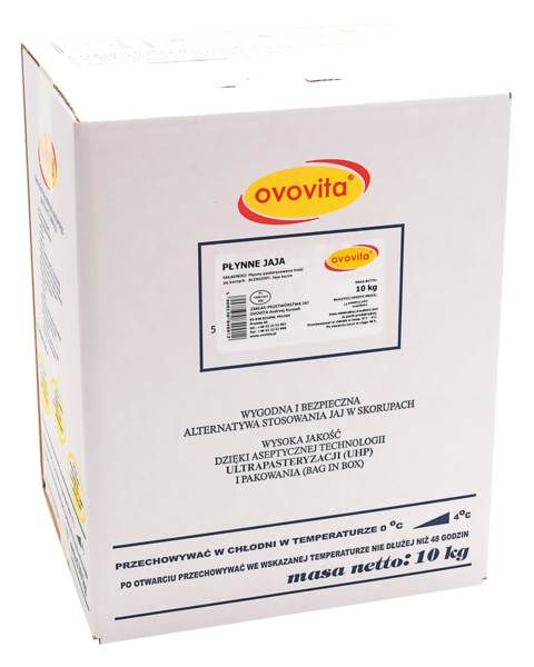 Ovovita Masa jajowa pasteryzowana, płynna, z jaj z chowu klatkowego, 10 KG/KT