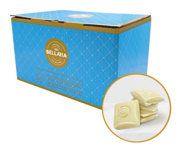 Terravita Czekolada biała 28%, temperowana, kostki, 4 KG/KT